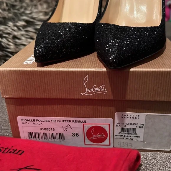 Pigalle Follies 100 Glitter Resille Christian Louboutin - Picture 2 of 9
